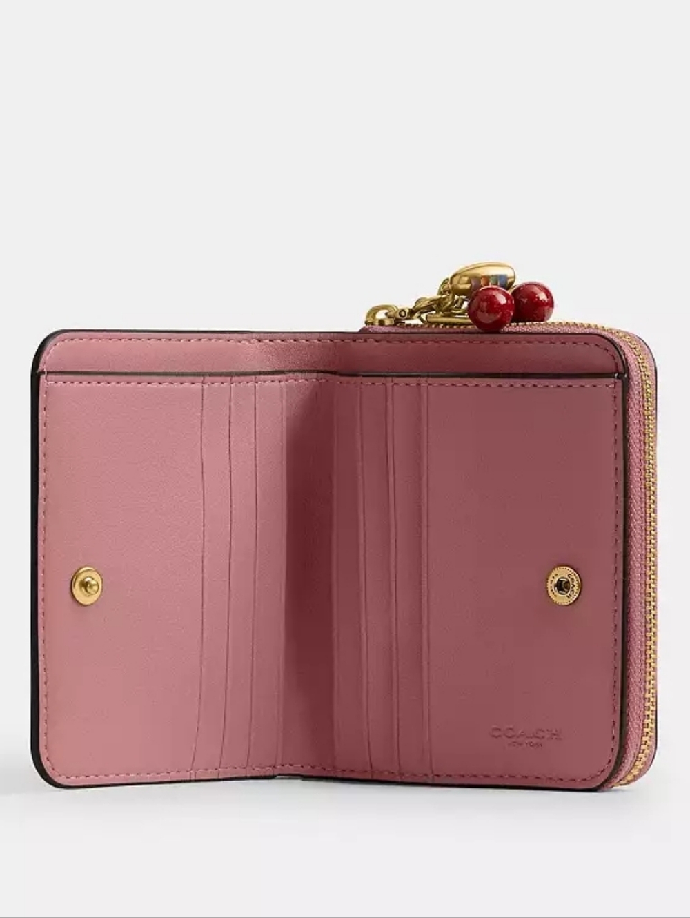 Coach Essential Billfold Wallet With Charms (peony pink) - Picture 9 of 11